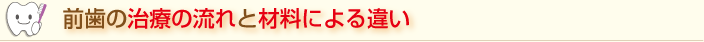 前歯の治療の流れと材料による違い